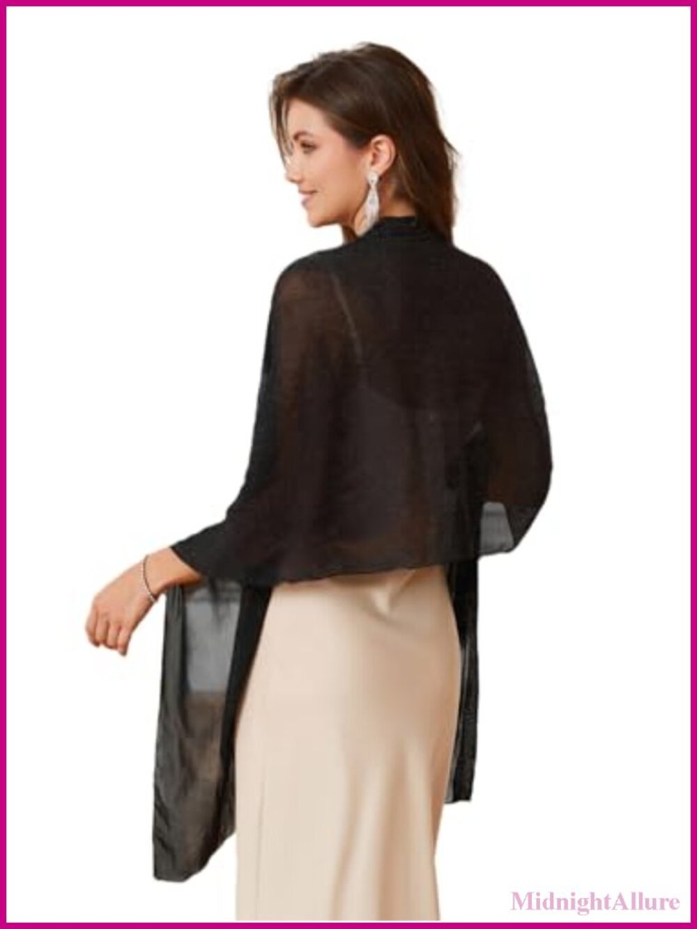 Mesh Shawl Wrap Rhinestone Evening Dress Scarf Wedding Bridesmaid